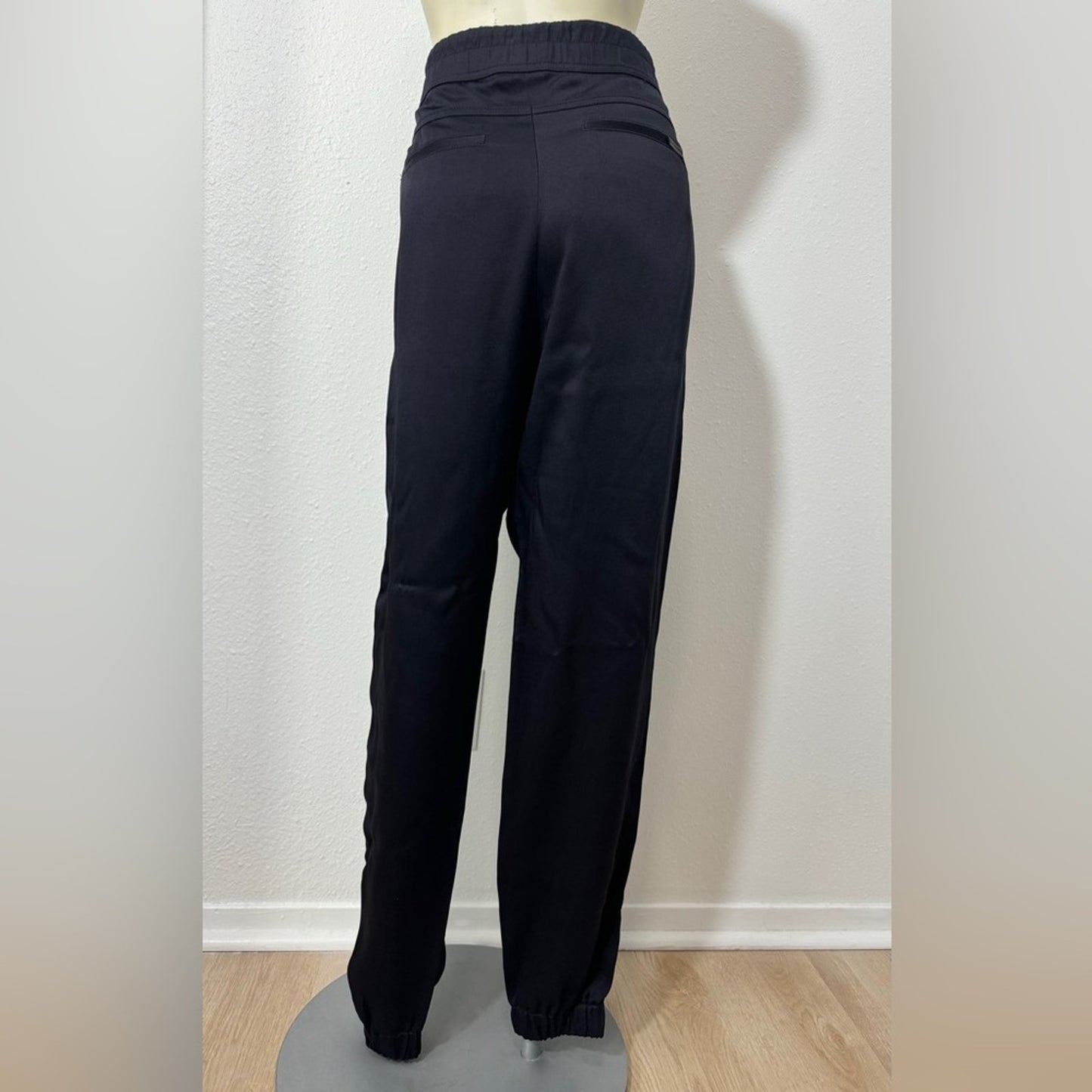 Saint Laurent Navy Piped Satin Jogger Trouser