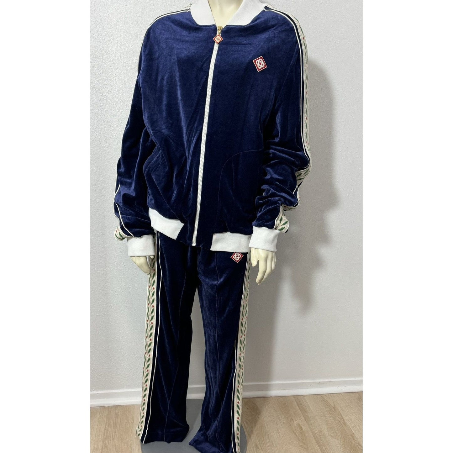Casablanca Laurel Velour Tracksuit Top