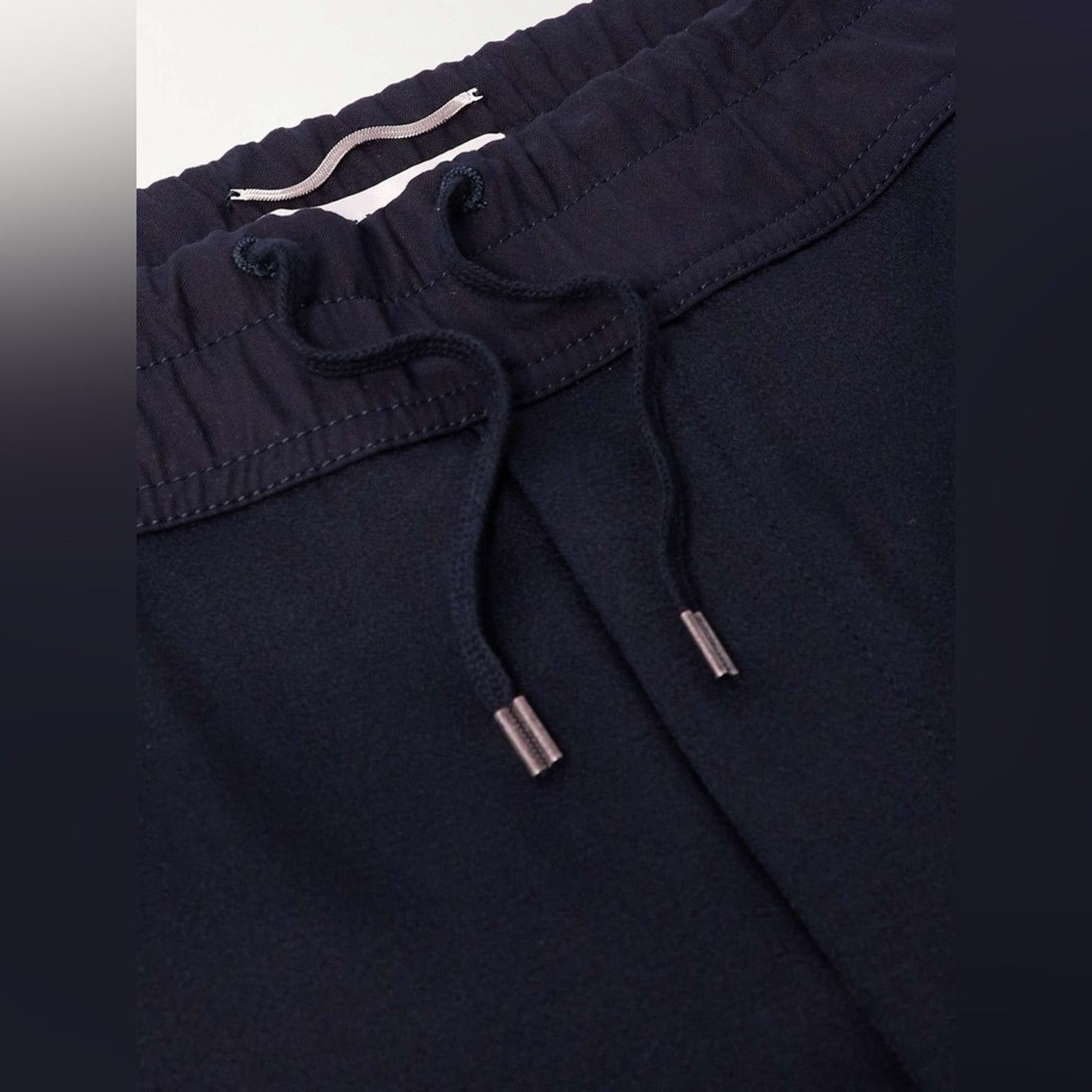 Saint Laurent Navy Piped Satin Jogger Trouser
