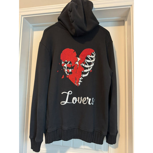 Amiri Lovers Embroidered Cashmere Blend Hoodie