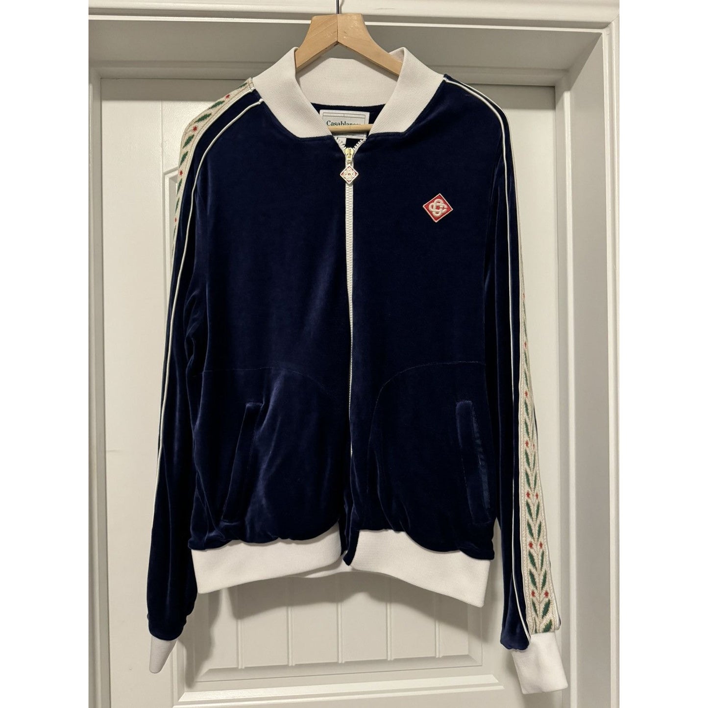 Casablanca Laurel Velour Tracksuit Top
