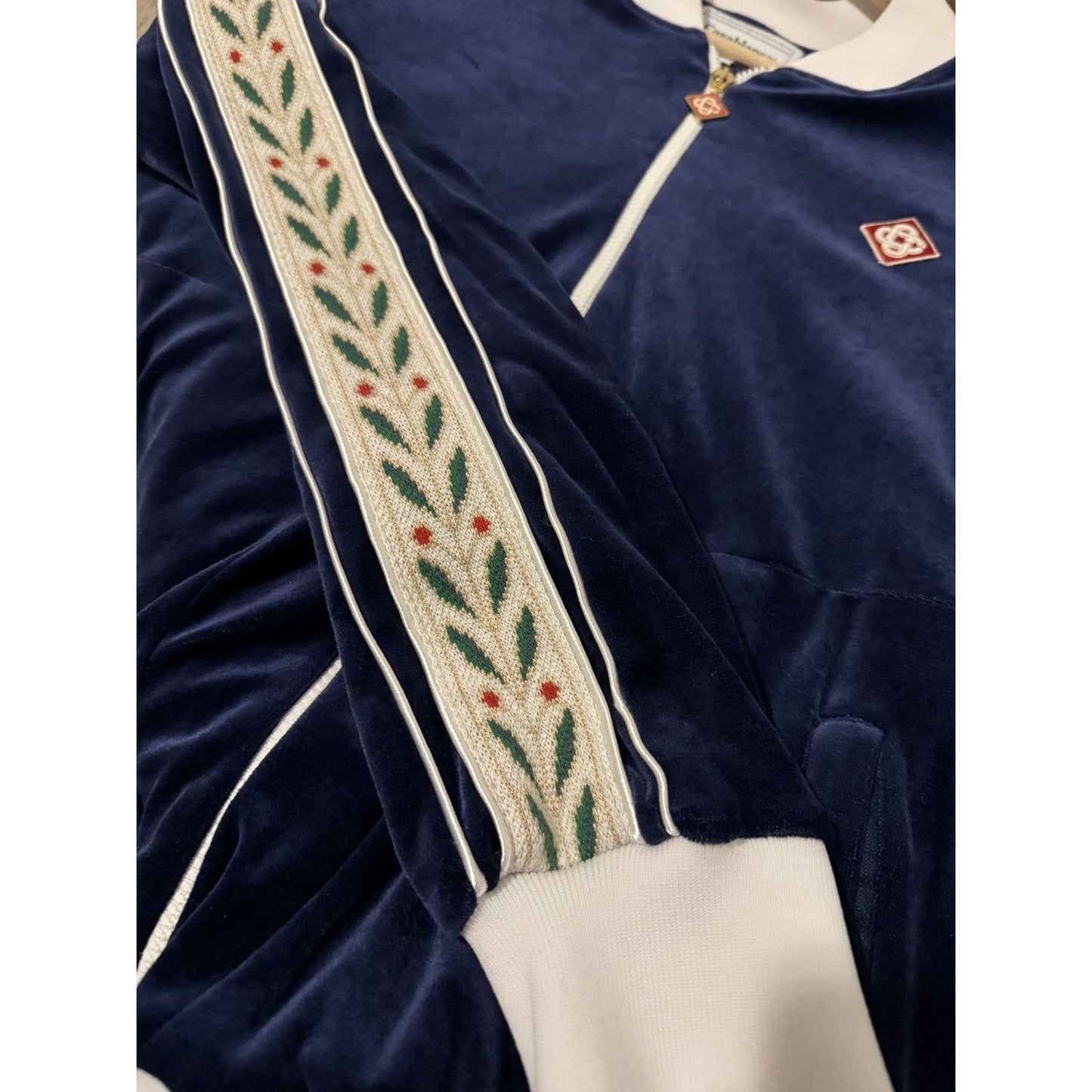 Casablanca Laurel Velour Tracksuit Top