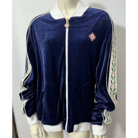 Casablanca Laurel Velour Tracksuit Top